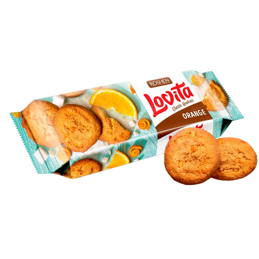 Печенье Roshen Lovita Classic Cookies апельсин 150 г (859137) - фото 1
