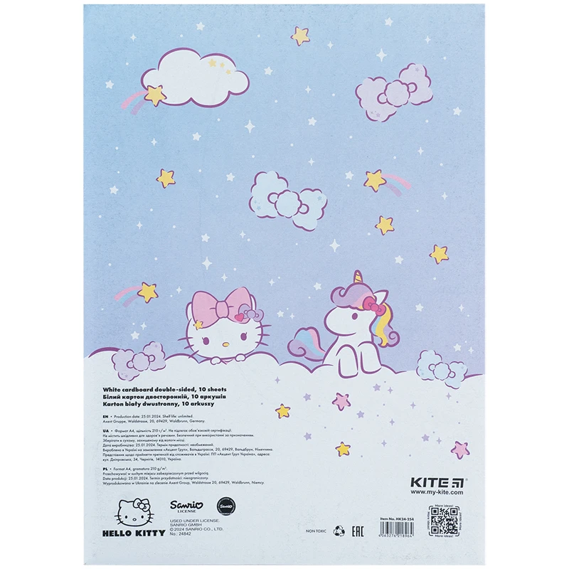 Картон белый Kite Hello Kitty А4 10 листов (HK24-254) - фото 4