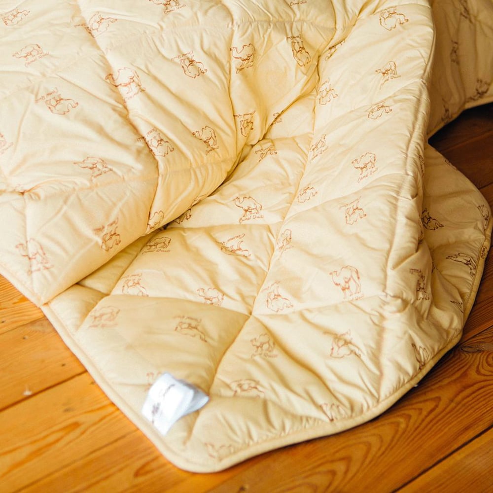 Одеяло шерстяное MirSon Gold Camel №022, летнее, 200x220 см, кремовое - фото 7