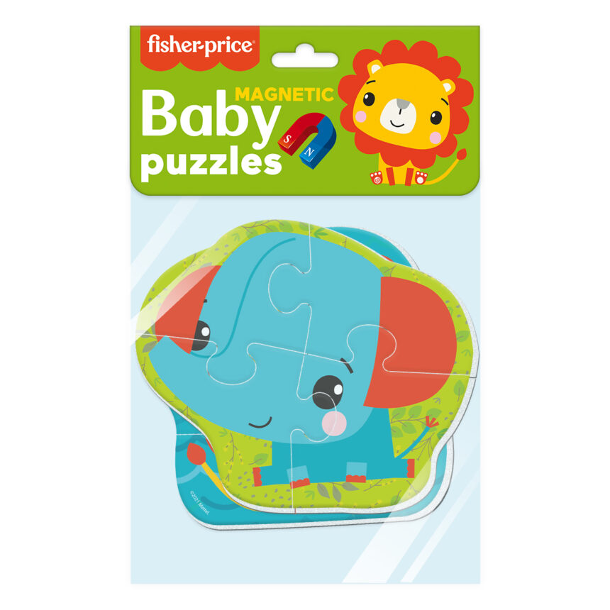 Магнитные беби пазлы Vladi Toys Fisher-Price Лев и слоник, английский язык, 2 картинки (VT3208-14) - фото 2