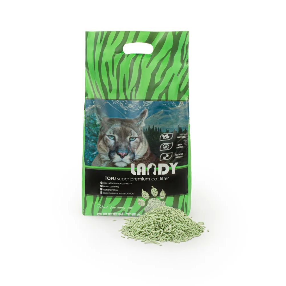 Наполнитель для кошачьего туалета Landy натуральный соевый с ароматом зеленого чая 6 л - фото 2
