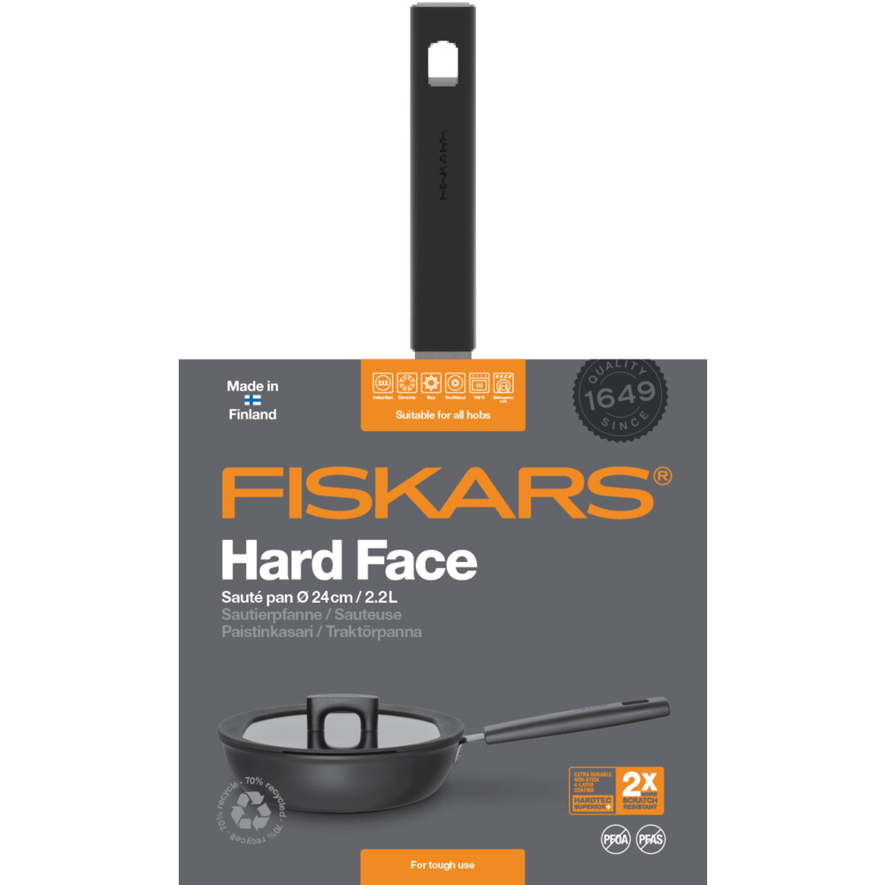 Сотейник Fiskars Hard Face, с крышкой, 24 см (1052230) - фото 3