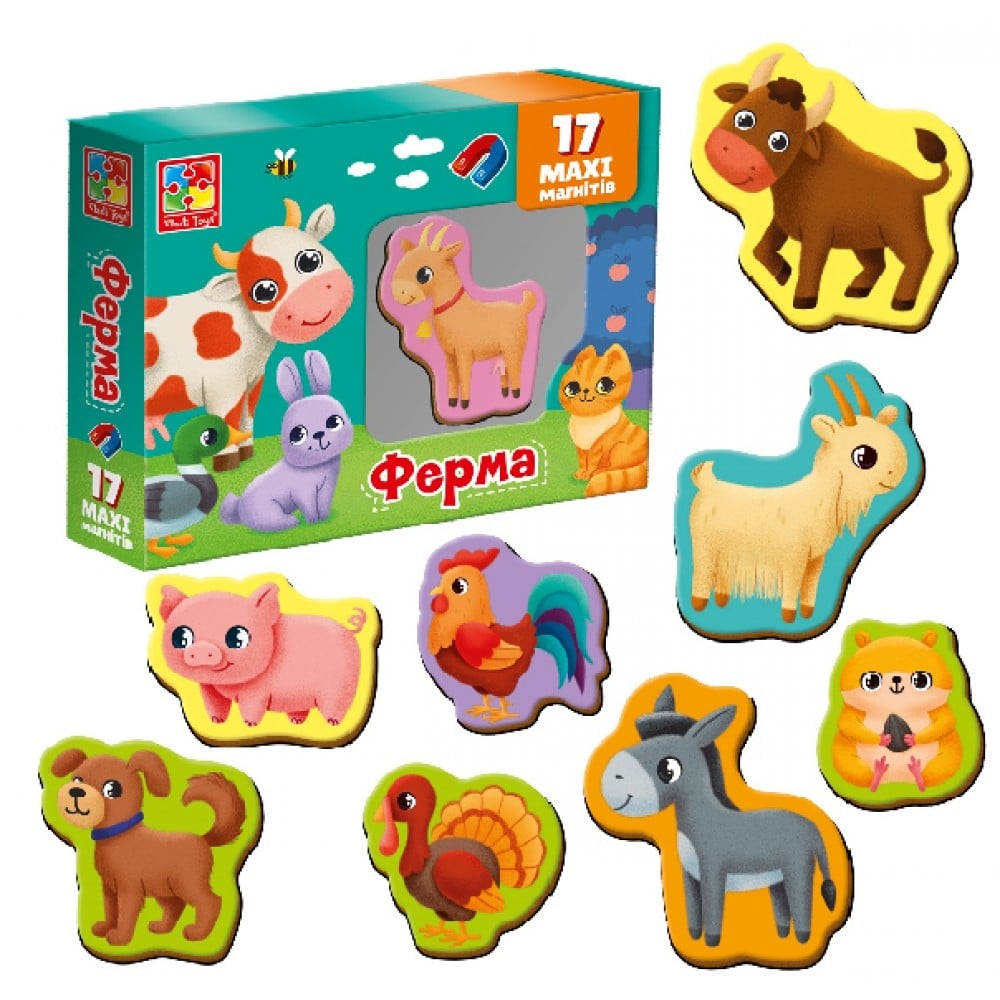 Набір магнітів Vladi Toys Ферма, 17 шт. (VT3106-24) - фото 1