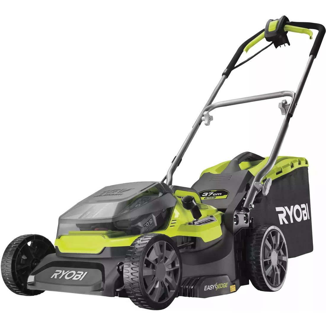 Газонокосилка аккумуляторная Ryobi ONE+ RY18LMH37A-250 Hybrid АКБ 18В + сеть 37 см (5133004583) - фото 1