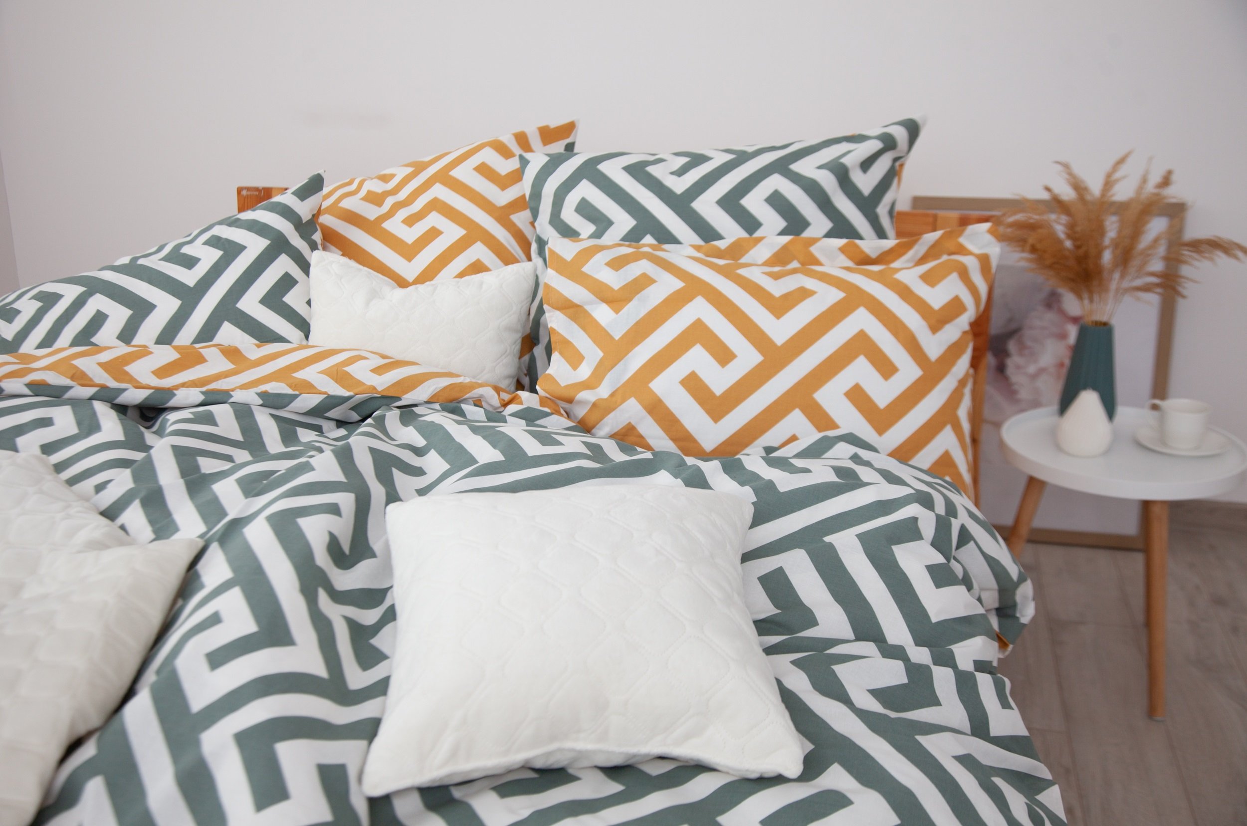 Комплект постельного белья ТЕП Happy Sleep Labyrinth полуторный серый с коричневым (2-03794_24921) - фото 3