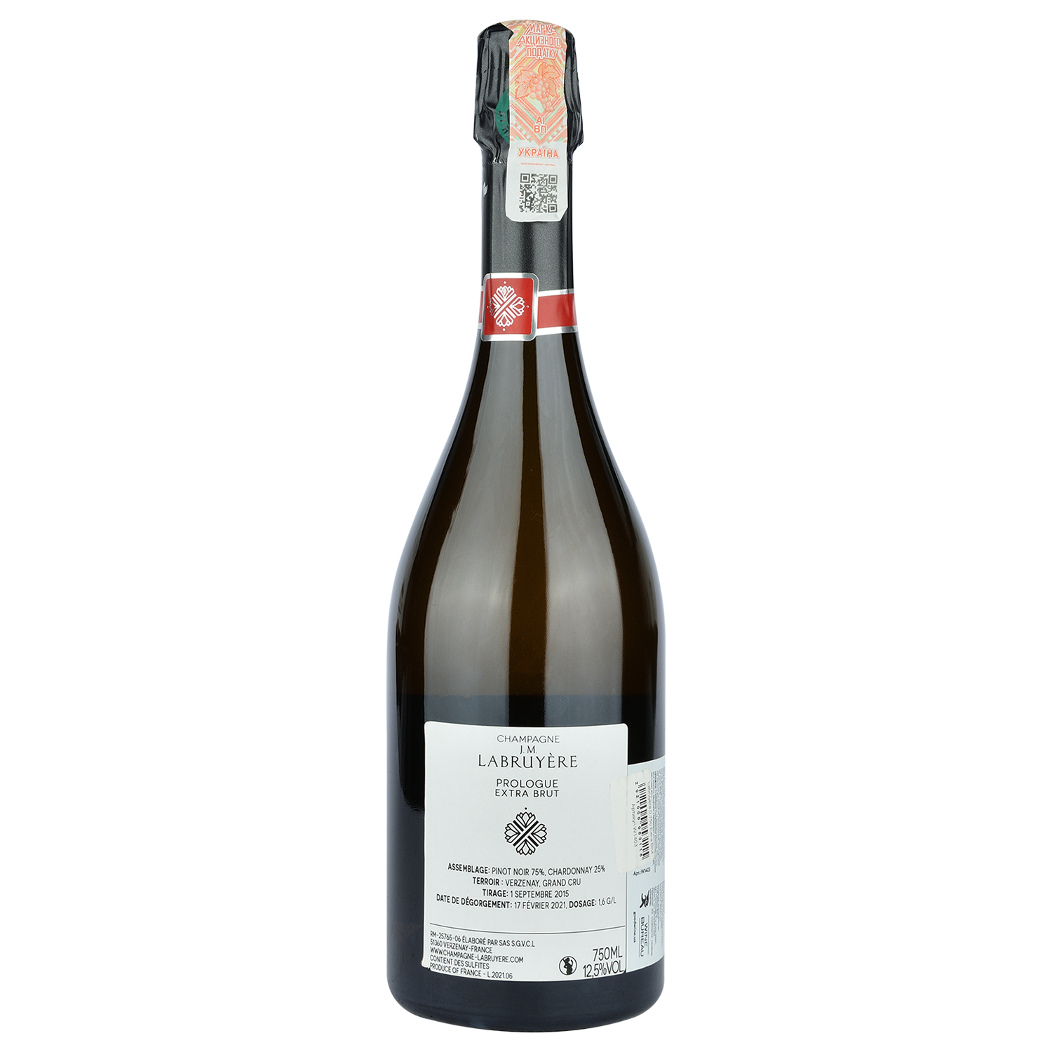 Шампанское J.M. Labruyere Prologue Grand Cru, белое, экстра-брют, 0,75 л (W1403) - фото 2