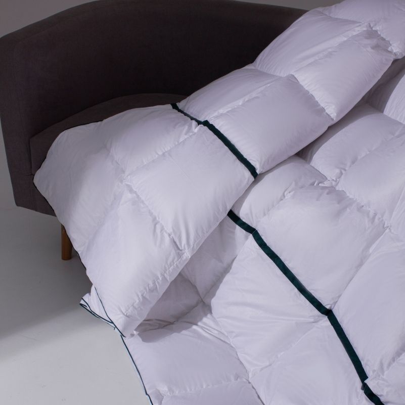 Одеяло пуховое MirSon Imperial Style, зимнее, 205х172 см, белое с зеленым кантом - фото 7
