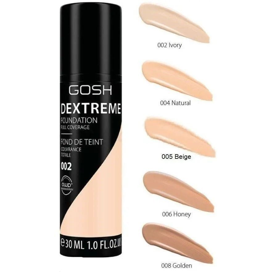 Тональная основа Gosh Dextreme Full Coverage Foundation тон 002 (Porcelain) 30 мл - фото 3