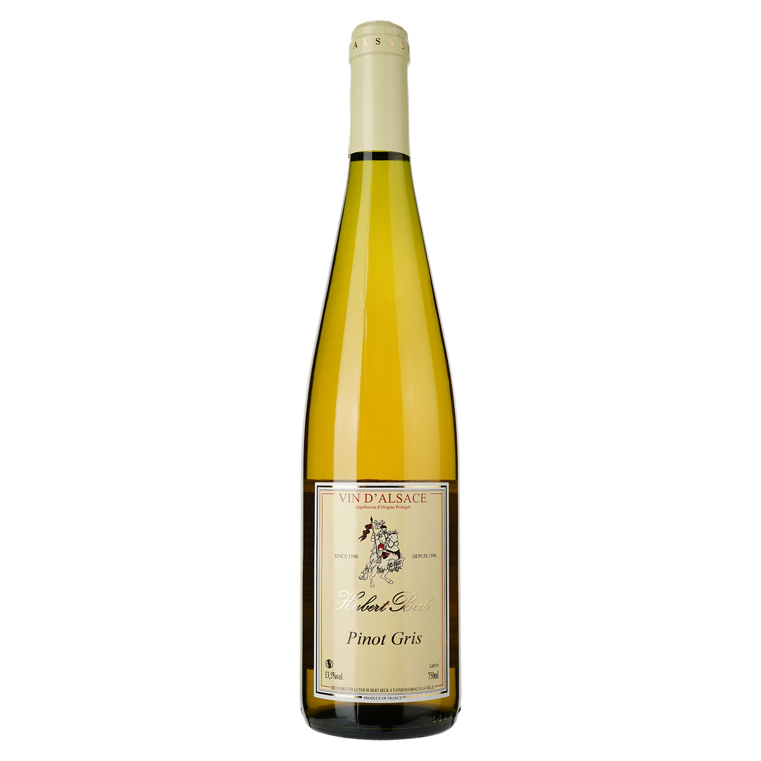 Вино Hubert Beck Pinot Gris, белое, сухое, 13,5%, 0,75 л (37828) - фото 1