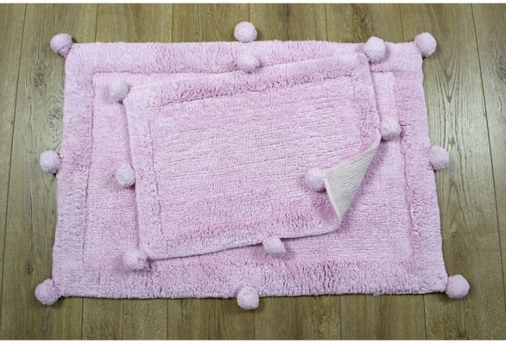 Набір килимків Irya New Stria pembe, 90х60 см та 60х40 см, рожевий (svt-2000022226127) - фото 1
