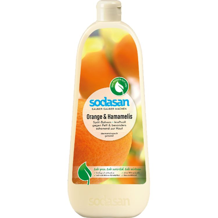 Органічний бальзам-концентрат для миття посуду Sodasan Апельсин 1 л - фото 1