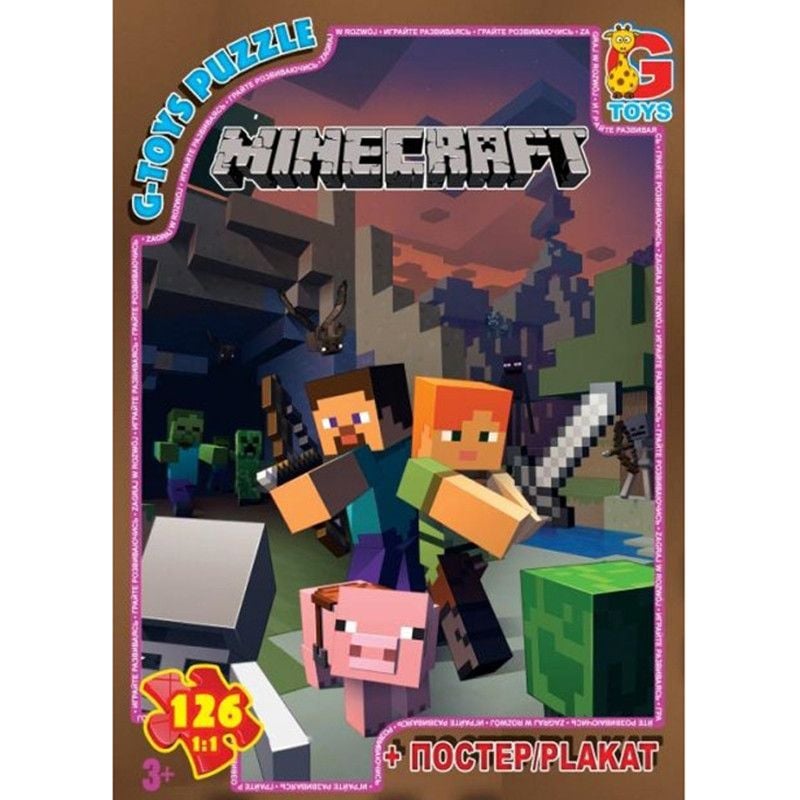 Пазлы детские Minecraft G-Toys MC775, 117 элементов - фото 1