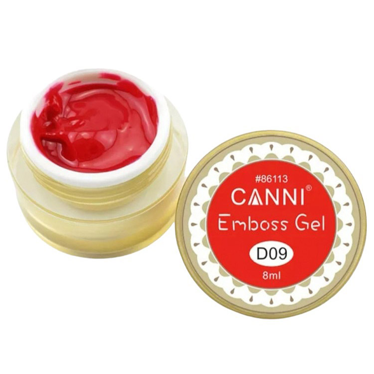 Гель-паста Canni 3D Emboss Gel D09 красный 8 мл - фото 1