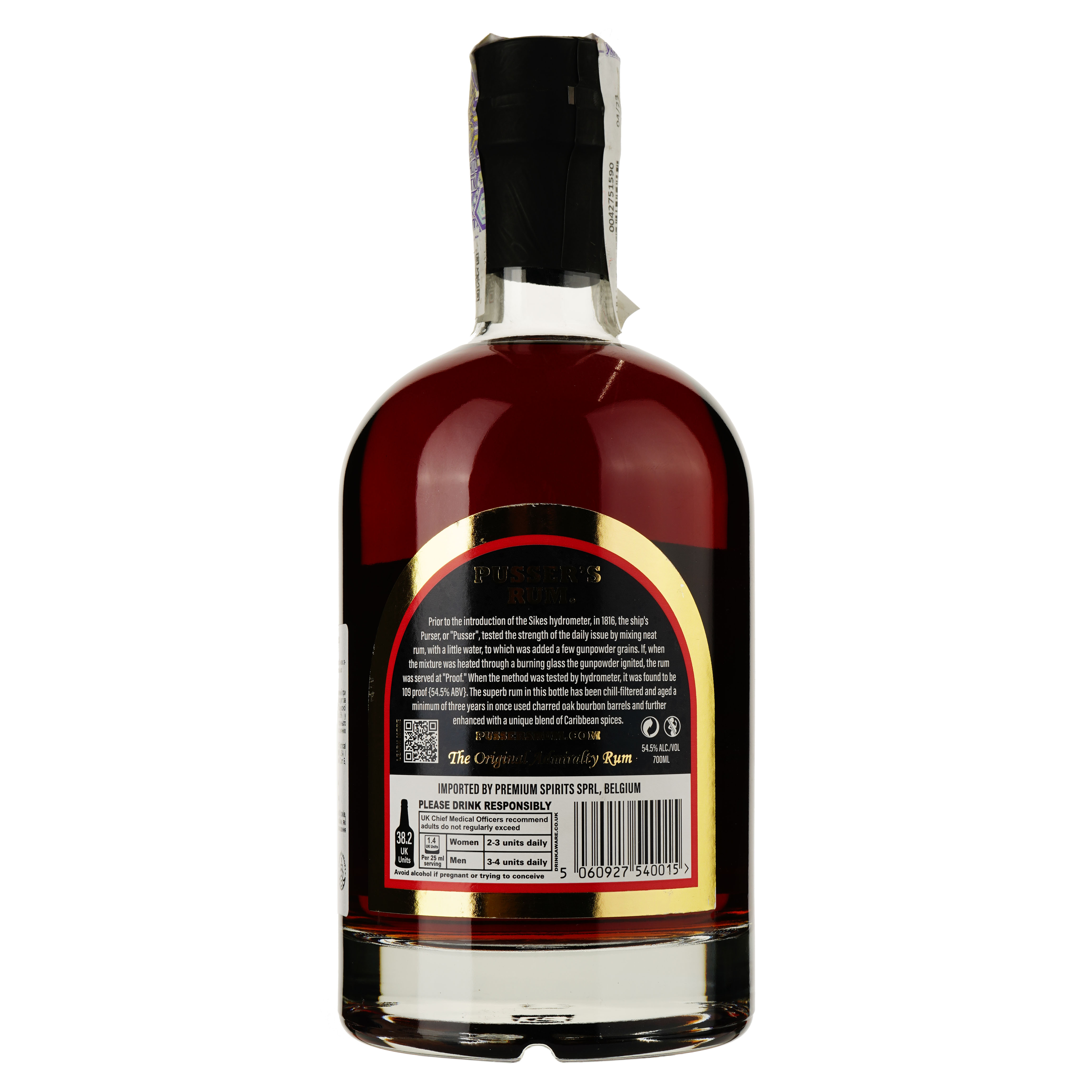 Ром Pusser's Rum Gunpowder Spiced, 54,5%, 0,7 л - фото 2