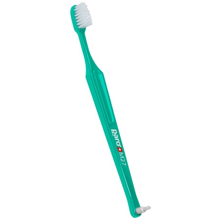 Дитяча зубна щітка Paro Swiss M27 середньої жорсткості зелена - фото 1