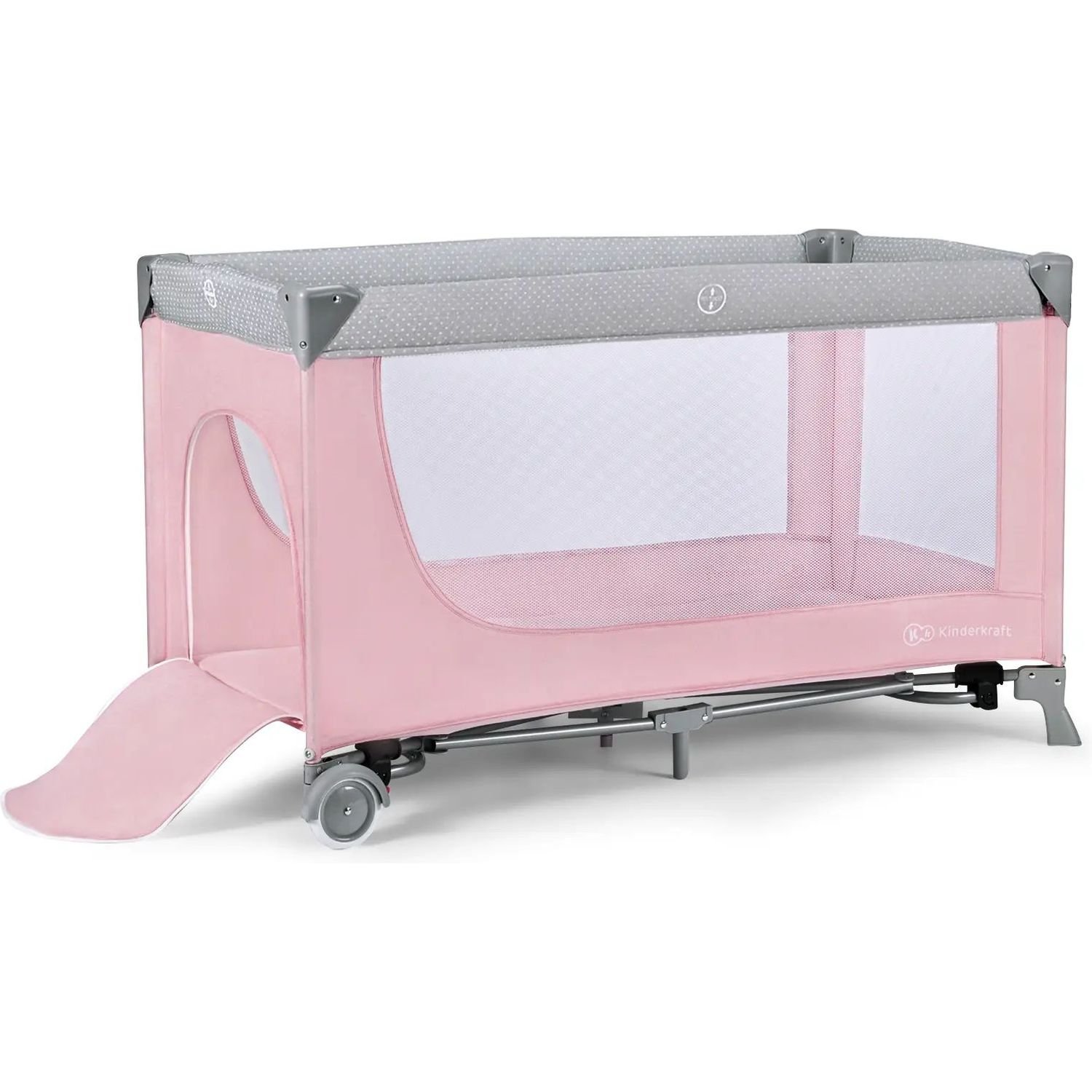 Кровать-манеж с пеленатором Kinderkraft Leody розовая (00-00304811) - фото 6