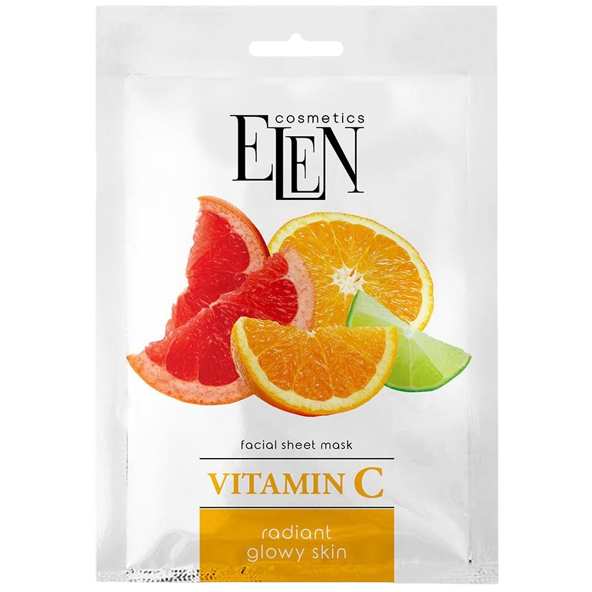 Тканинна маска для обличчя Elen Cosmetics Vitamin C, 25 мл - фото 1