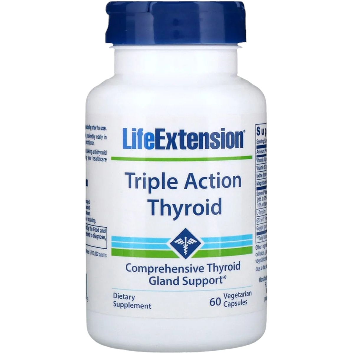 Підтримка щитовидної залози Life Extension Triple Action Thyroid Тіроід потрійної дії 60 вегетаріанських капсул - фото 3