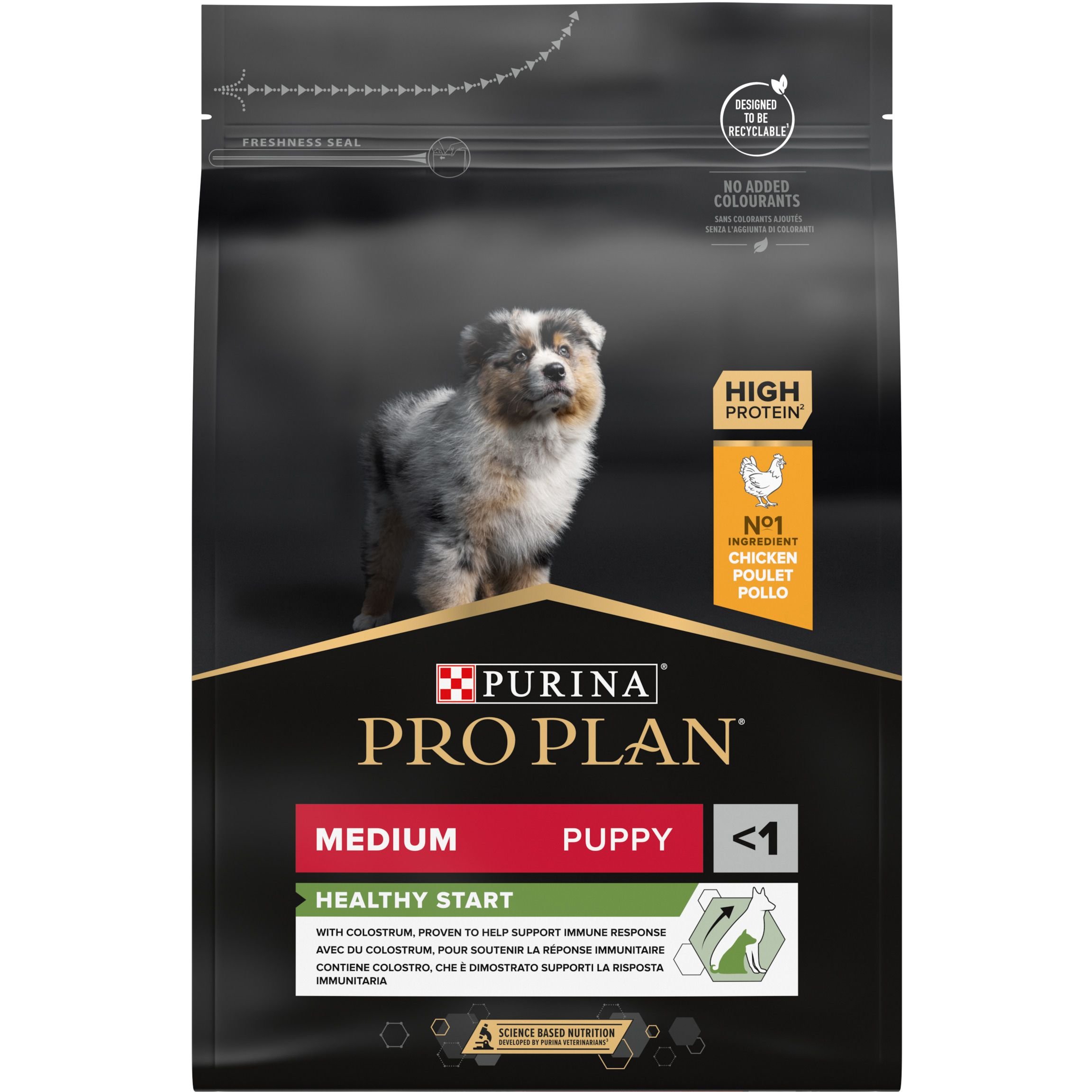 Сухой корм для щенков и молодых собак средних пород Purina Pro Plan Puppy Medium, с курицей, 3 кг (12279403) - фото 2