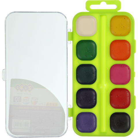 Акварельні фарби ZiBi Kids Line, 10 кольорів, салатовий (ZB.6543-15) - фото 2