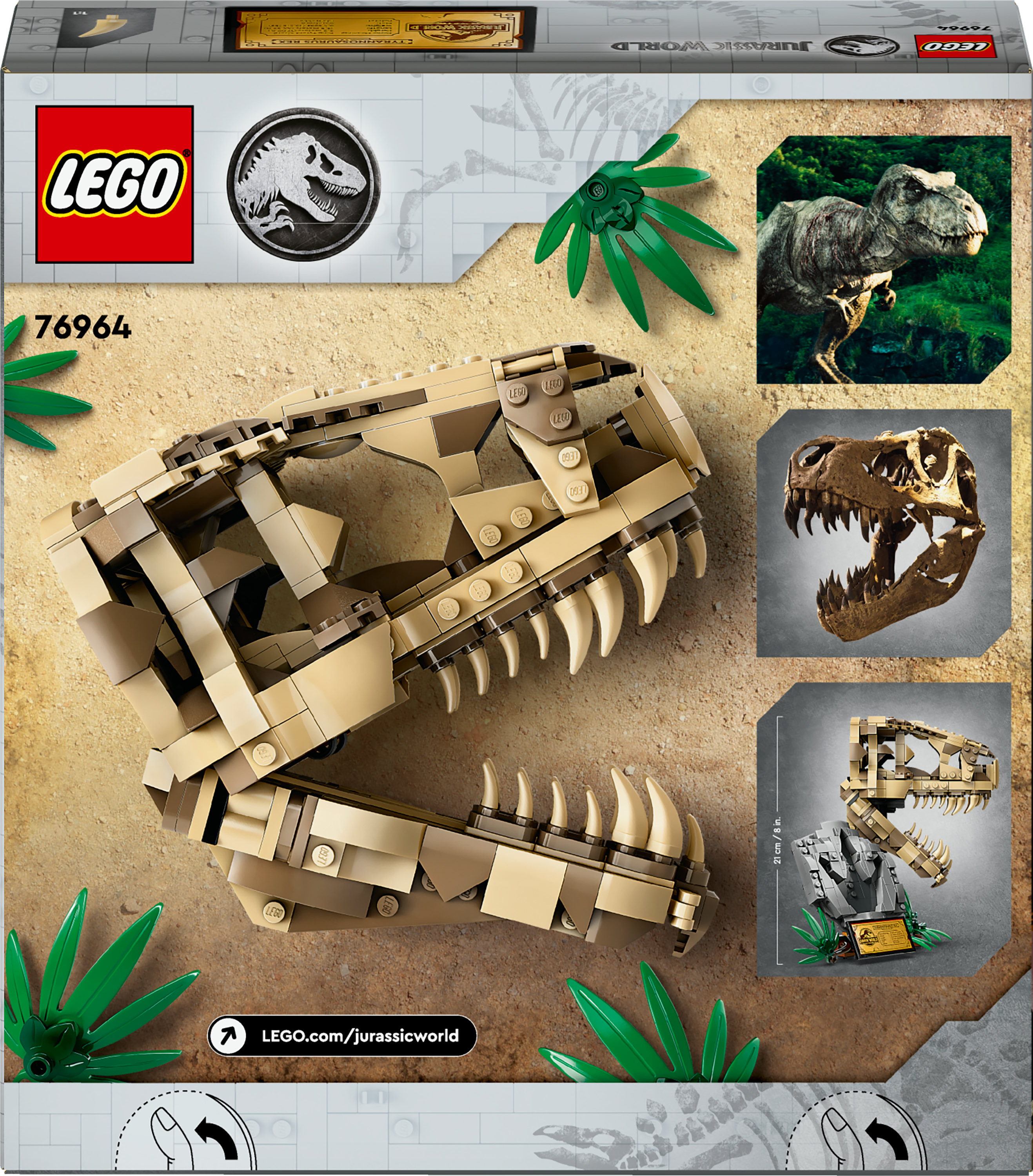 Конструктор LEGO Jurassic World Окаменелости динозавров: череп тираннозавра 577 детали (76964) - фото 8