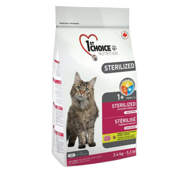 Сухий корм для кастрованих котів та стерилізованих кішок 1st Choice Sterilized 2.4 кг - фото 1