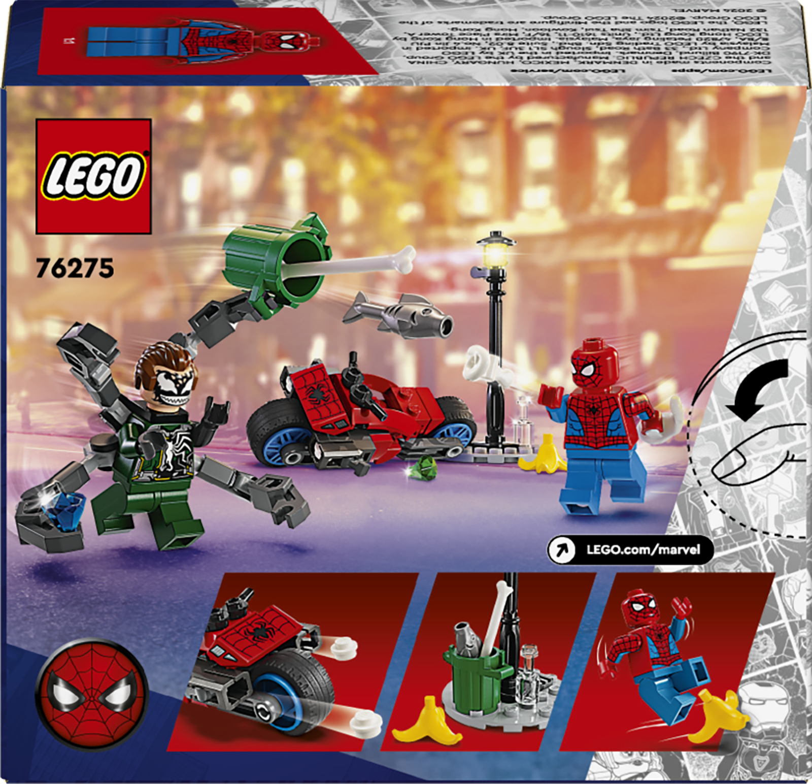 Конструктор LEGO Super Heroes Погоня на мотоциклах Человек-Паук vs. Доктор Осьминог 77 детали (76275) - фото 9
