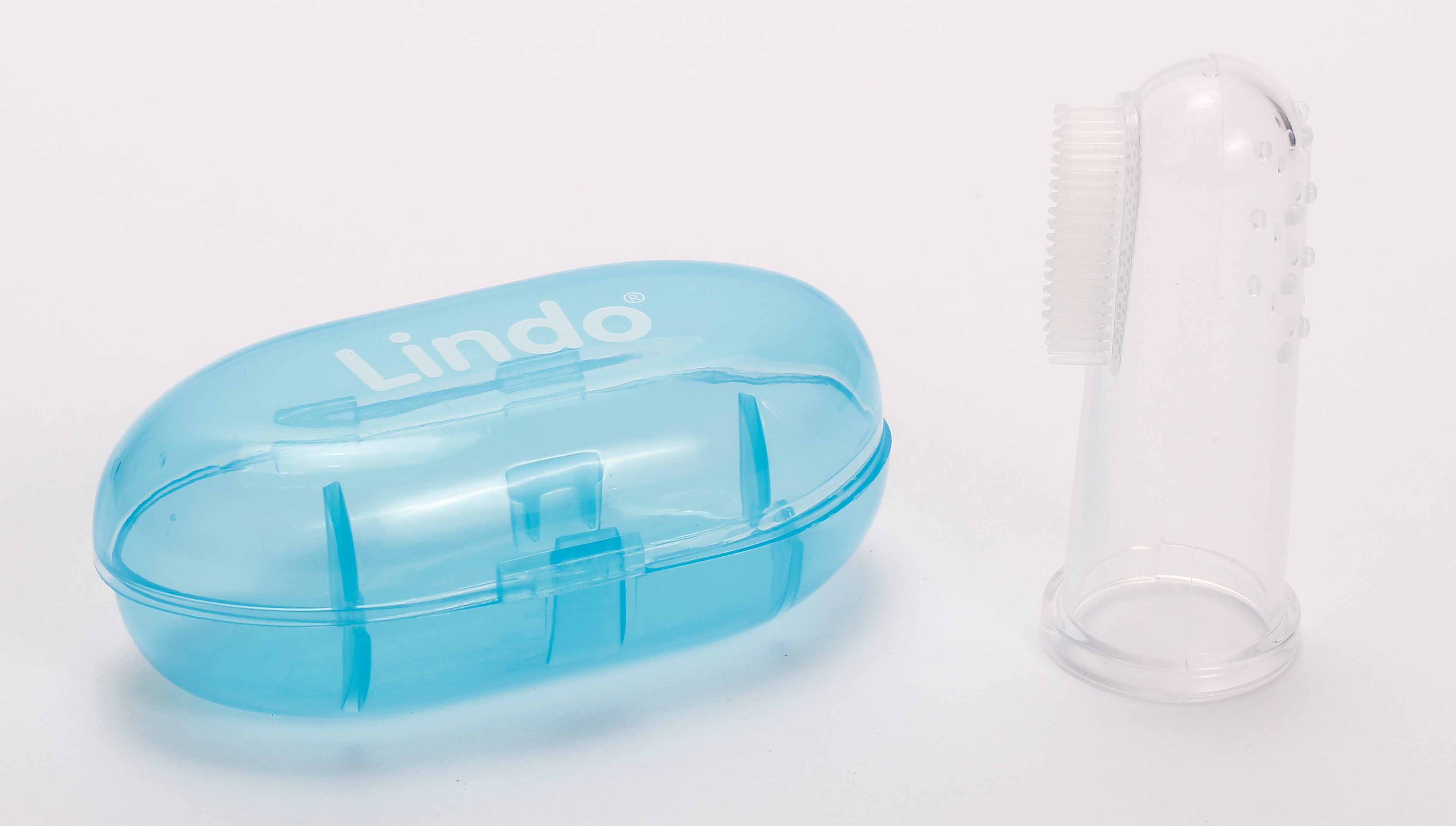 Дитяча зубна щітка Lindo, в футлярі, блакитний (Pk 073 гол) - фото 2