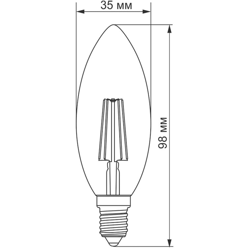 LED лампа Titanum Filament C37 4W E14 2200K бронза (TLFC3704142A) - фото 3