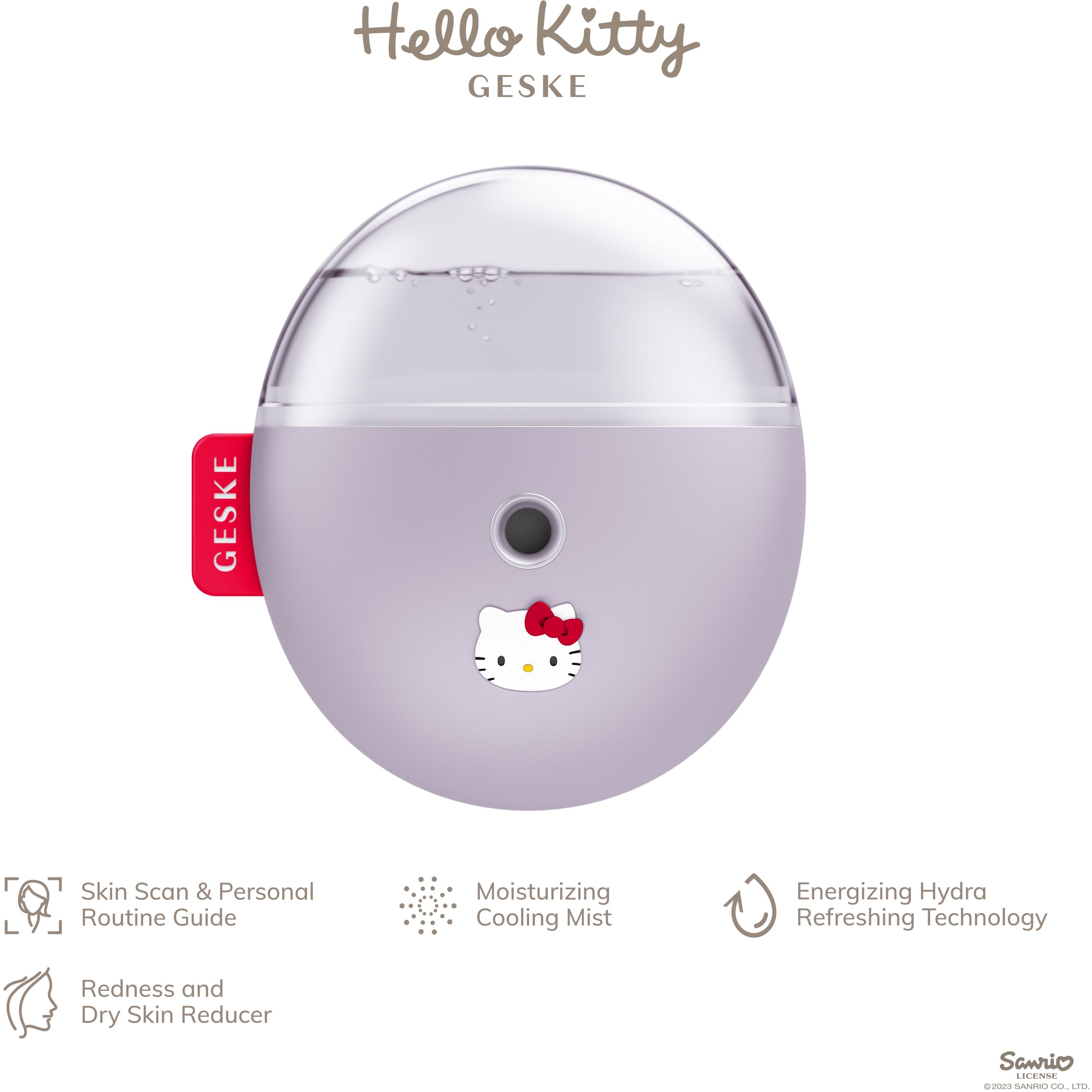 Електронний освіжувач для зволоження обиччя GESKE Facial Hydration Refresher 4 в 1 by Hello Kitty фіолетовий - фото 3