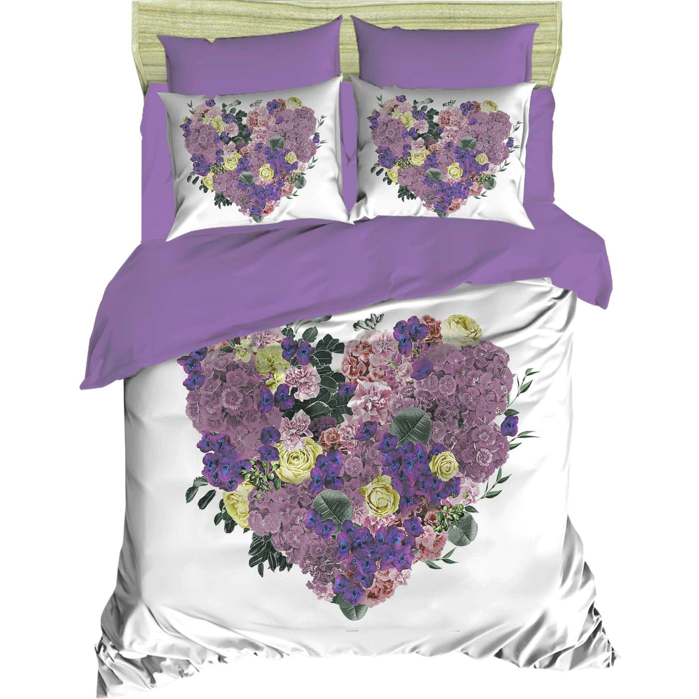 Комплект постельного белья LightHouse Violette, ranforce + 3D, евростандарт (266OZ_2,0) - фото 1