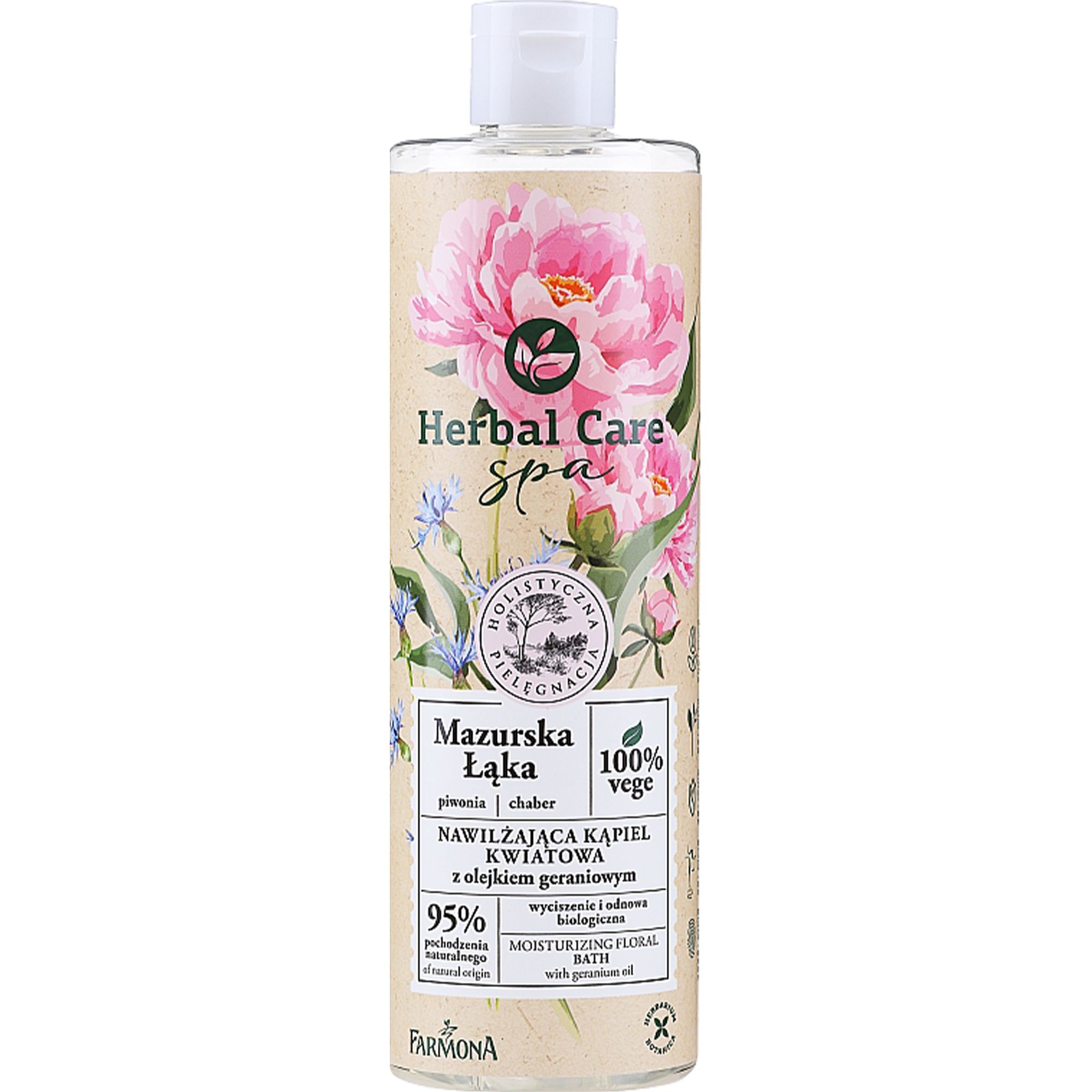 Жидкость для ванны Farmona Herbal Care SPA увлажняющая цветочная с маслом герани 400 мл - фото 1