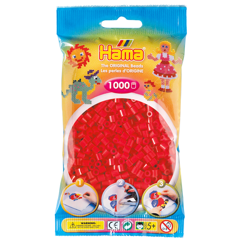 Термомозаїка Hama Midi Набір червоних намистин, 1000 елементів (207-05) - фото 1