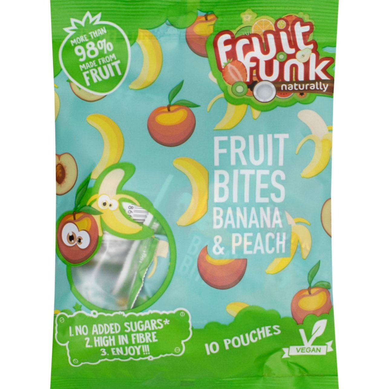 Жувальні цукерки Fruit Funk Fruit Bites Banana & Peach 100 г - фото 1