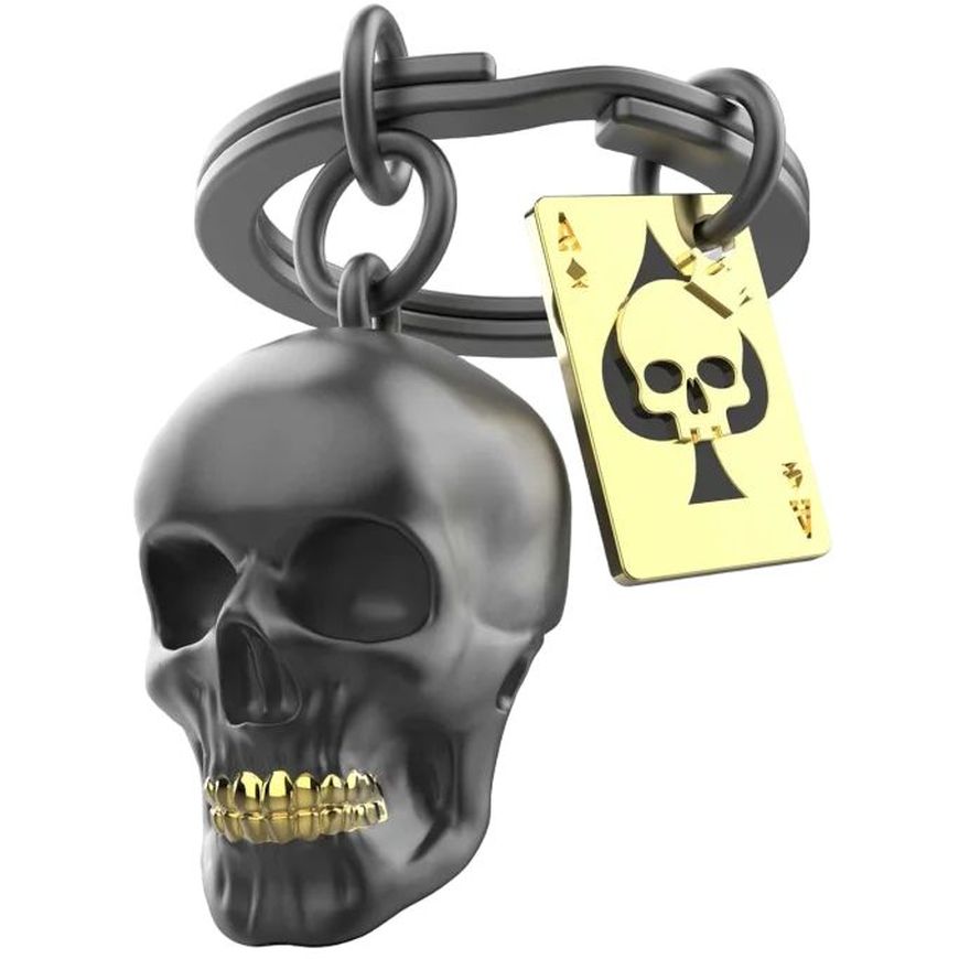 Брелок Metalmorphose Black Skull with Playing Card (8000020592987) - фото 2