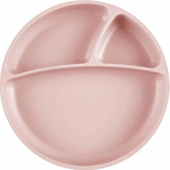 Тарілка секційна MinikOiOi Portions Pinky Pink, на присосці, силіконова (101050002) - фото 1
