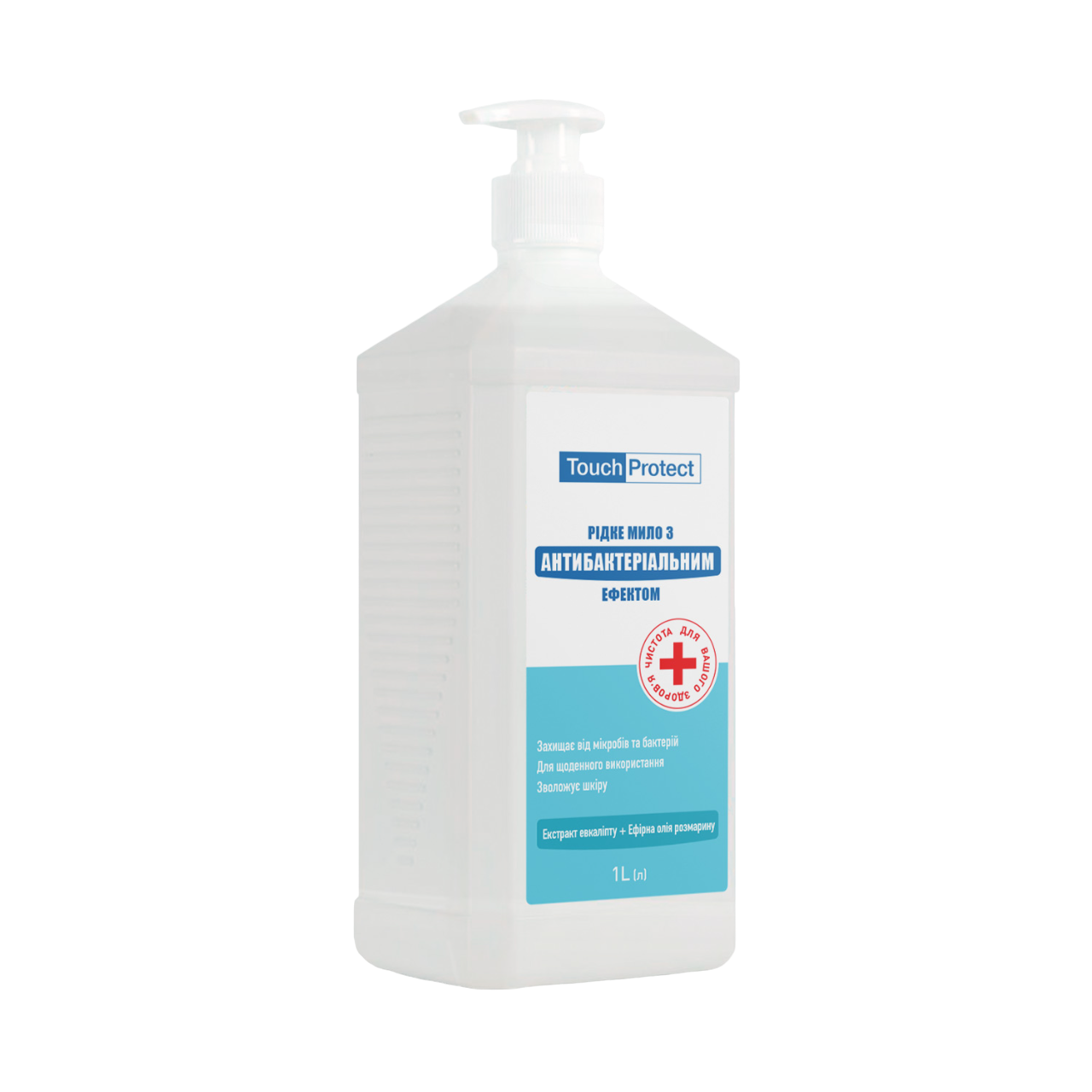 Жидкое мыло Touch Protect Эвкалипт и Розмарин, с антибактериальным эффектом, 1 л - фото 1