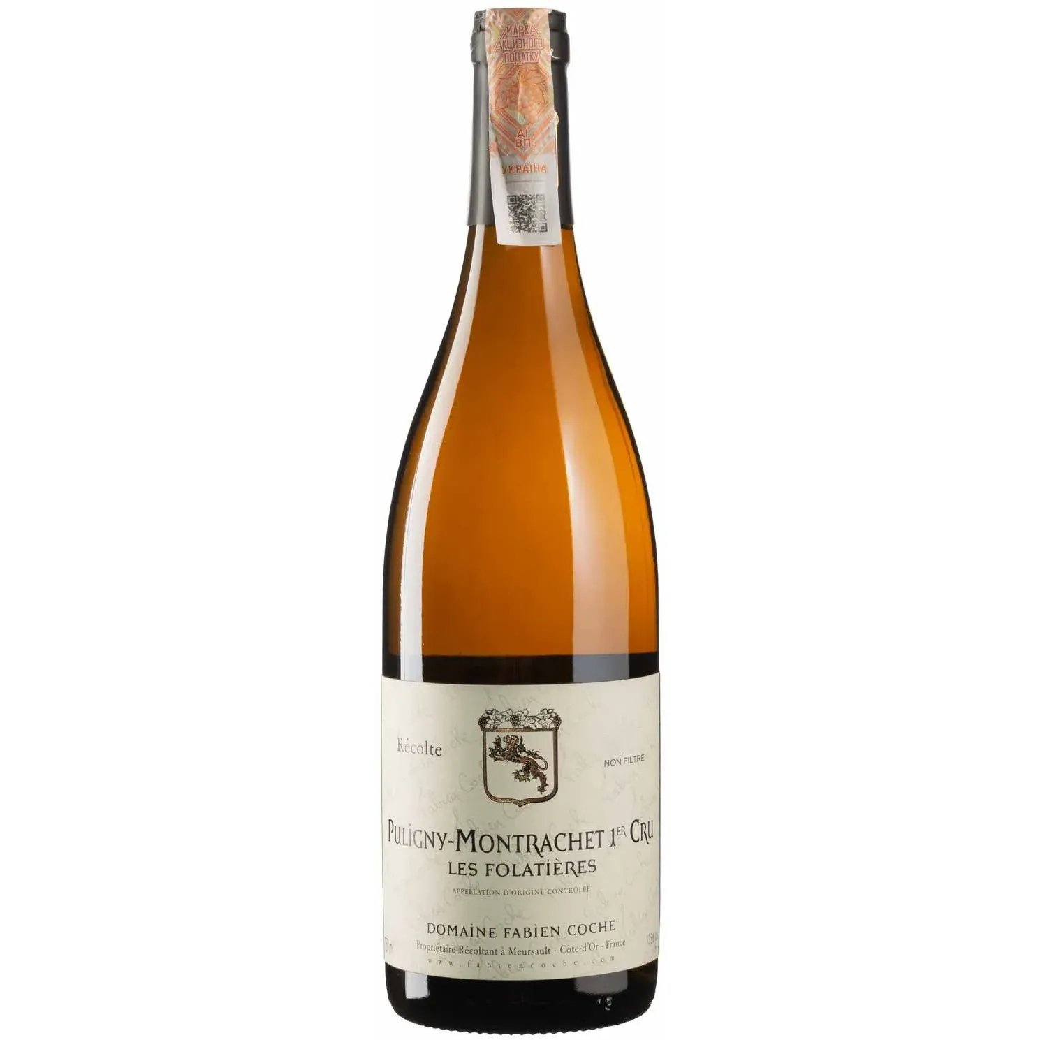 Вино Domaine Fabien Coche Puligny-Montrachet Les Folatieres 1er Cru 2020, біле, сухе, 0,75 л - фото 1