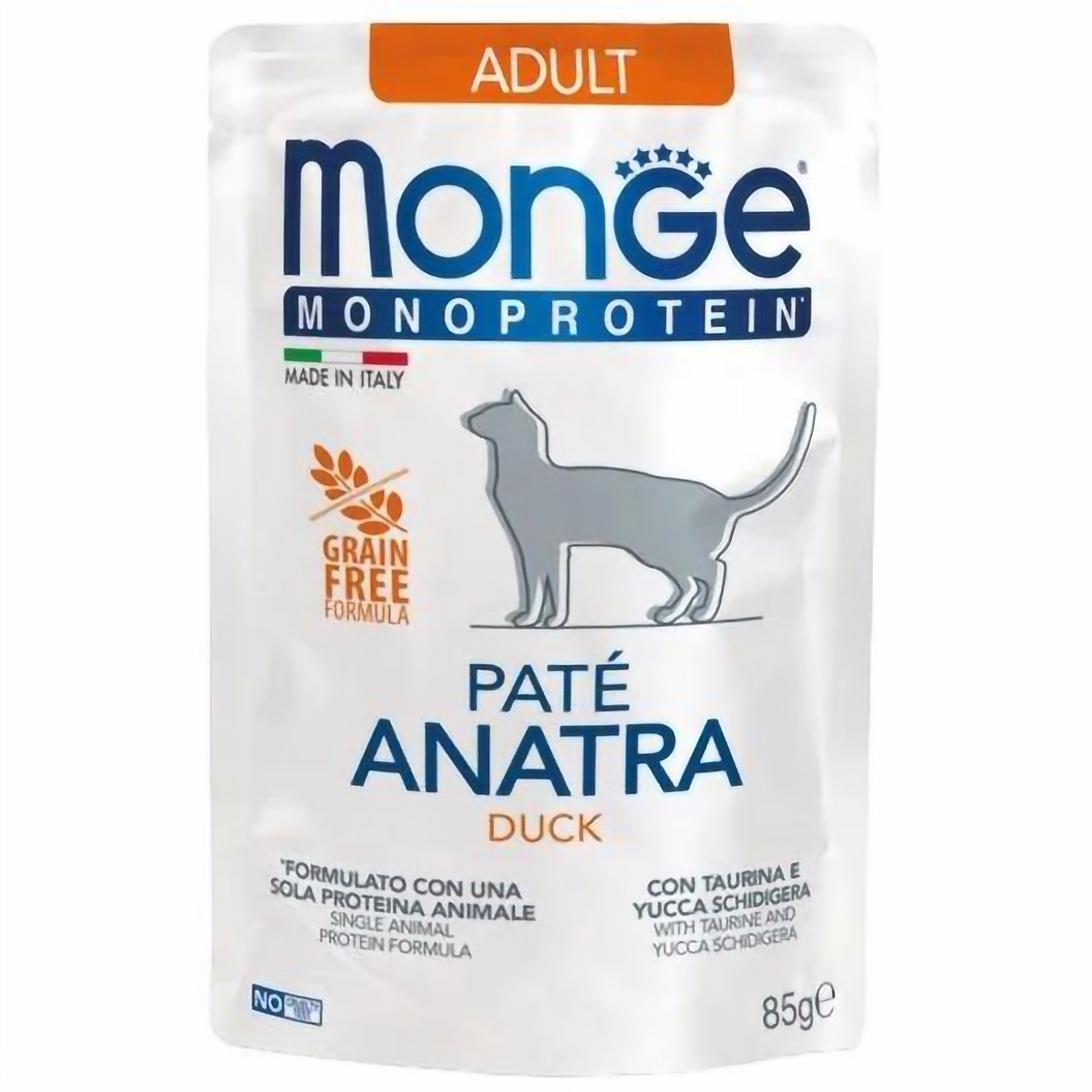 Влажный корм Monge Cat Monoprotein Adult с уткой, 85 г (70013703) - фото 1