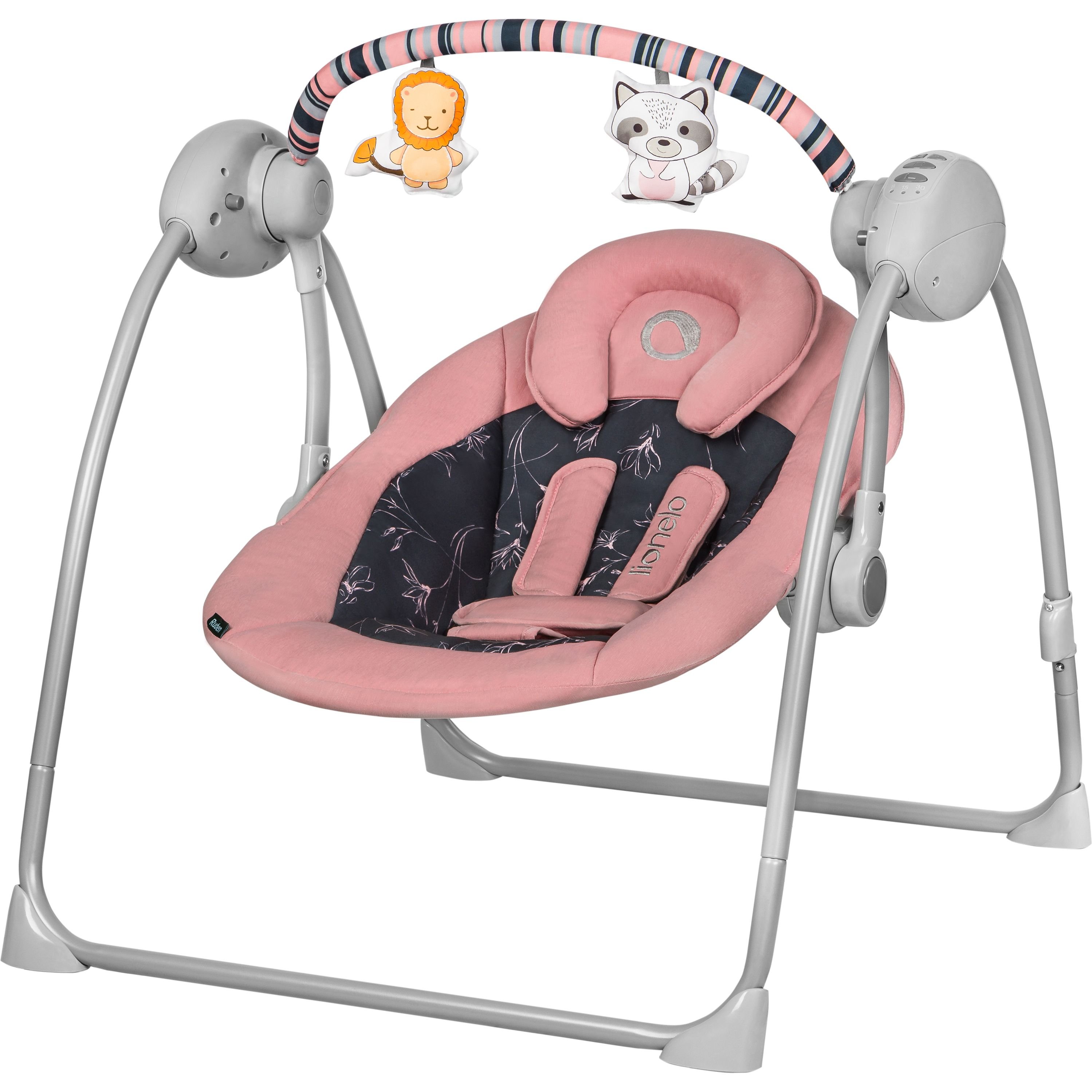 Кресло-качалка Lionelo Ruben Pink Baby с игровой дугой, розовое (LO-RUBEN RUBEN PINK BABY) - фото 1