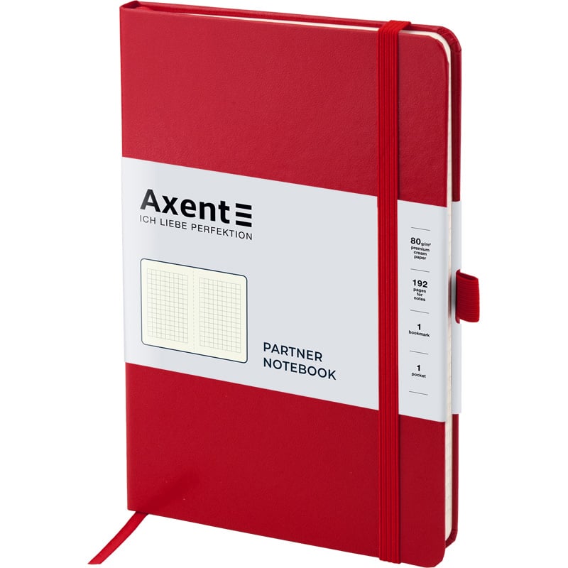 Книга записна Axent Partner A5- в клітинку 96 аркушів червона (8201-03-A) - фото 2
