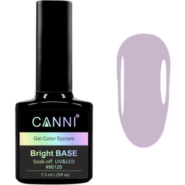 Кольорове базове покриття Canni Gel Color System Bright Base 652 світло-лавандовий 7.3 мл - фото 2