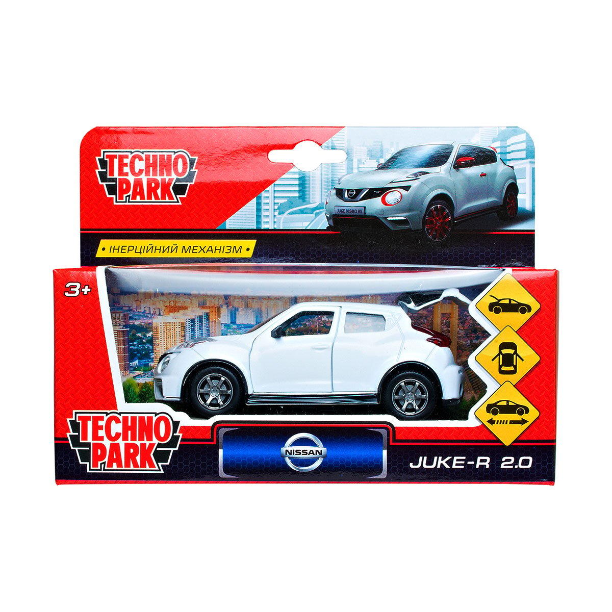 Автомодель Технопарк Nissan Juke-R 2.0, 1:32, білий (JUKE-WTS) - фото 7