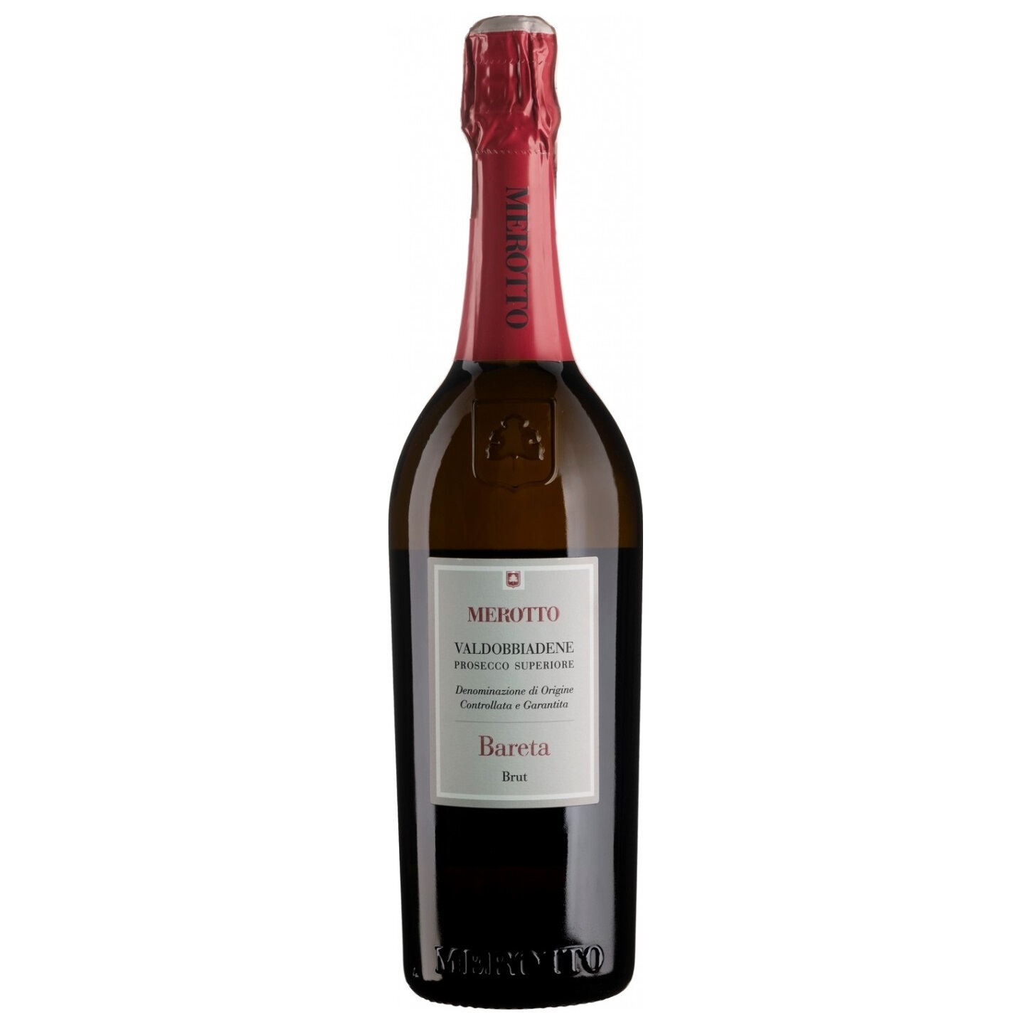 Вино ігристе Merotto Bareta Valdobbiadene Prosecco Superiore Brut, біле, брют, 0,75 л - фото 1