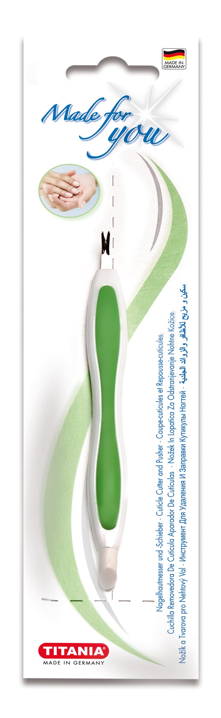 Нож для удаления кутикулы Titania Softtouch, зеленый (1045-46 B зел) - фото 1