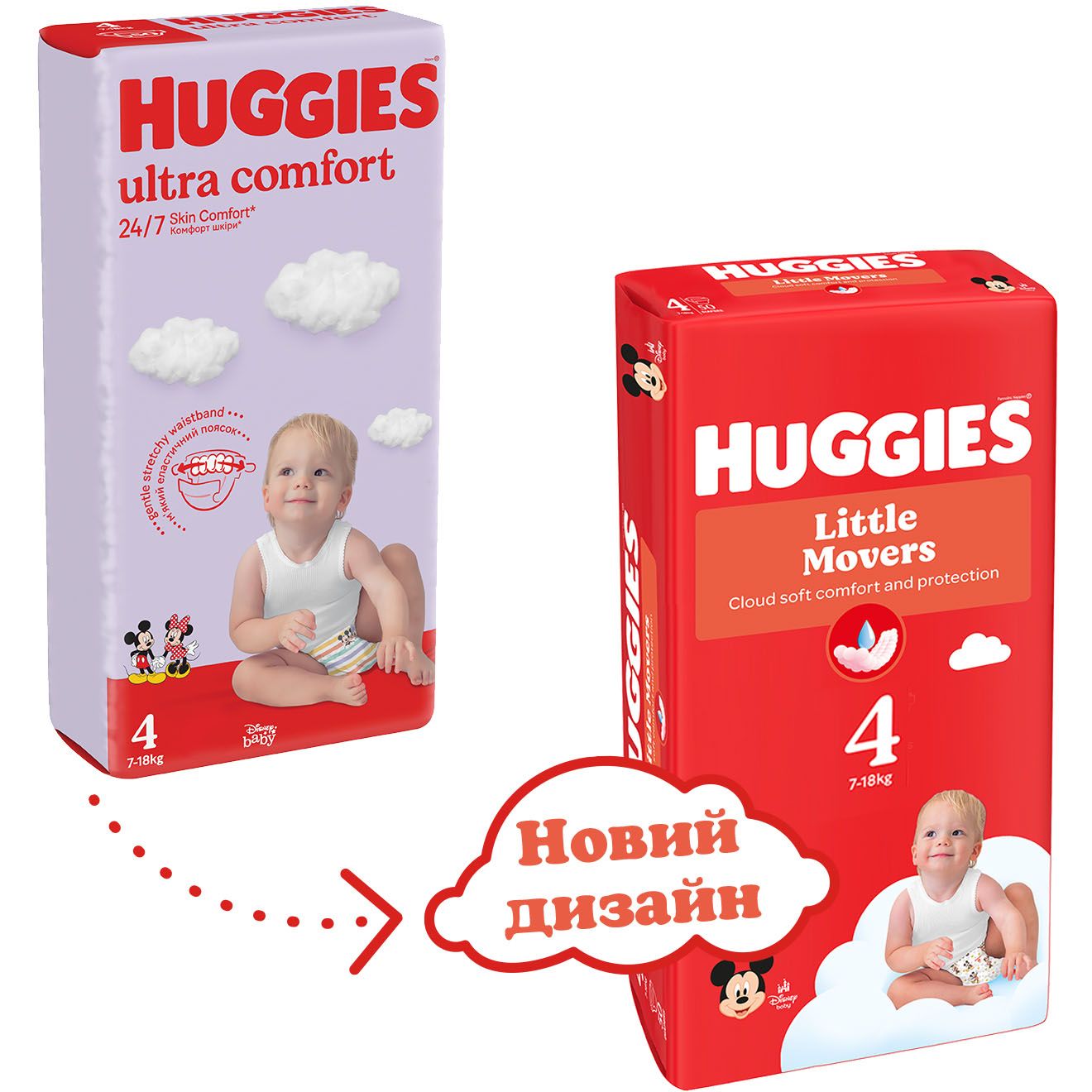 Підгузки Huggies Little Movers Giga 4 (7-18 кг) 150 шт. - фото 3