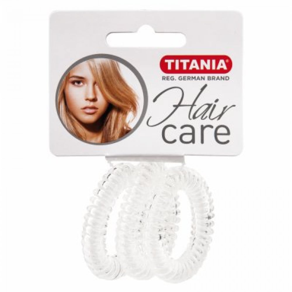 Набор резинок для волос Titania Аnti Ziep, прозрачний, 4 см, 3 шт. (7919) - фото 1