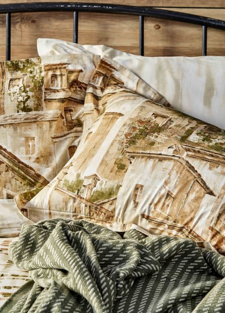 Набор постельное белье с пледом Karaca Home Vella yesil 2020-1, евро, зеленый, 5 предметов (svt-2000022230889) - фото 3