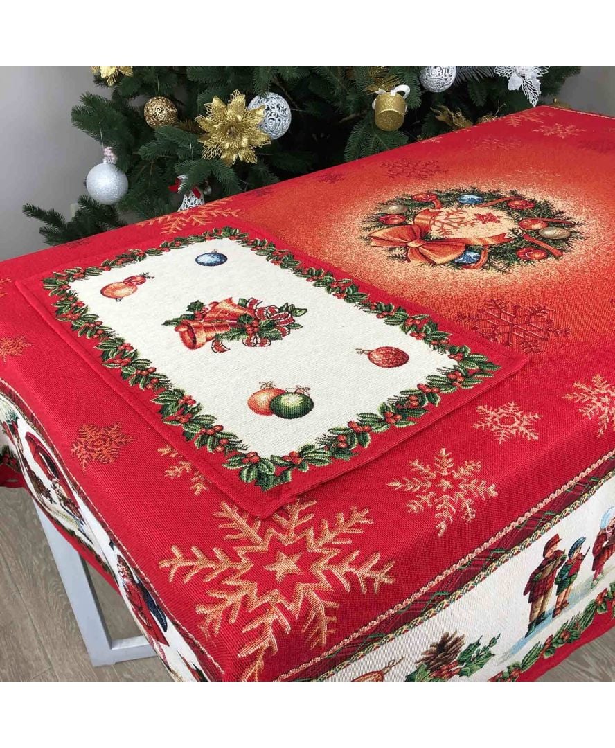 Салфетка на стол Прованс Праздник, 50х30 см, красный (23418) - фото 2