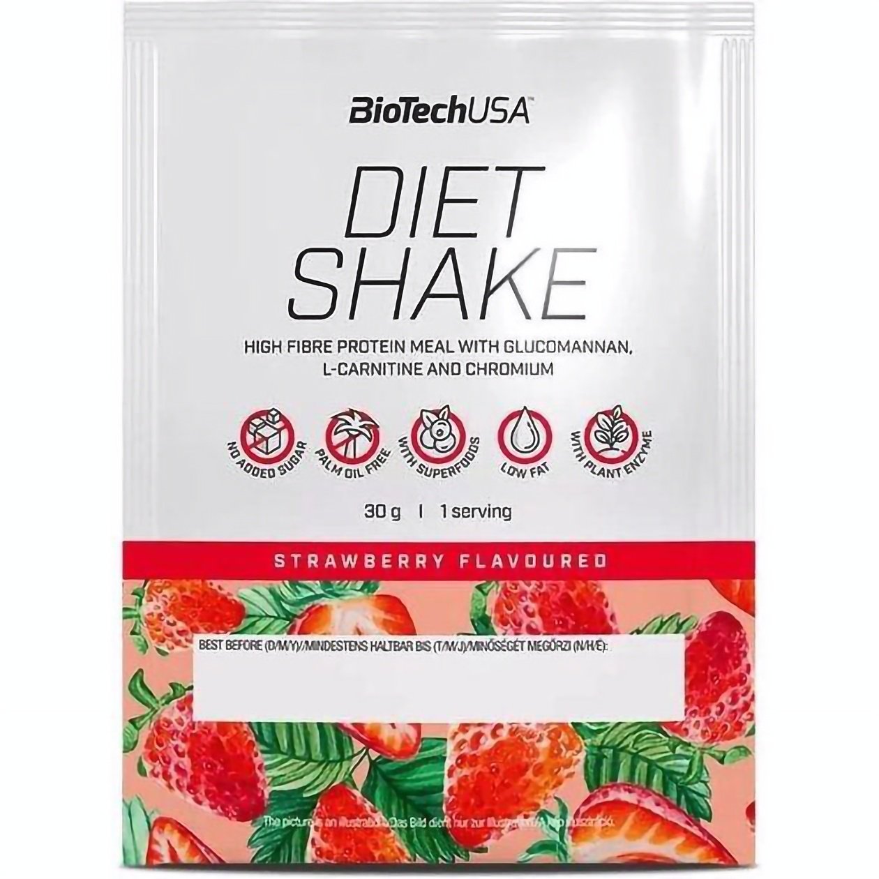 Протеин Biotech Diet Shake Strawberry 30 г - фото 1